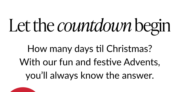 Let the countdown begin message with advent calendar teaser