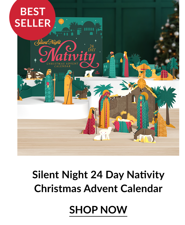 Silent Night nativity advent calendar with animals and holy family