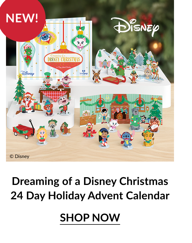 Disney themed 24 day holiday advent calendar with character scenes
