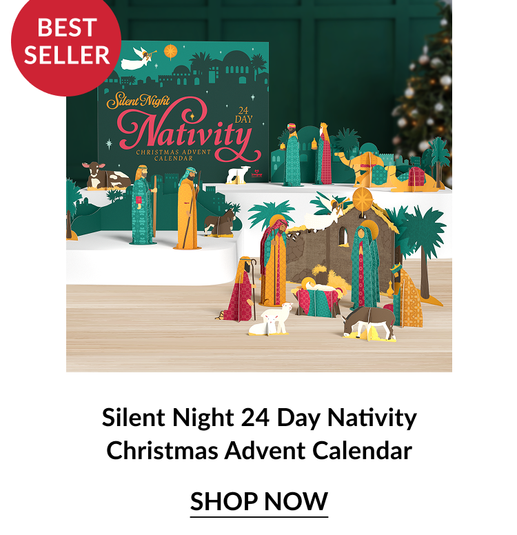 Silent Night nativity advent calendar with animals and holy family
