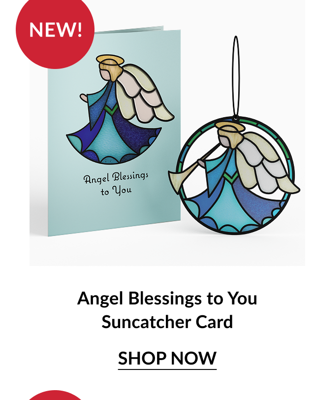Angel blessings to you card with matching stained glass suncatcher