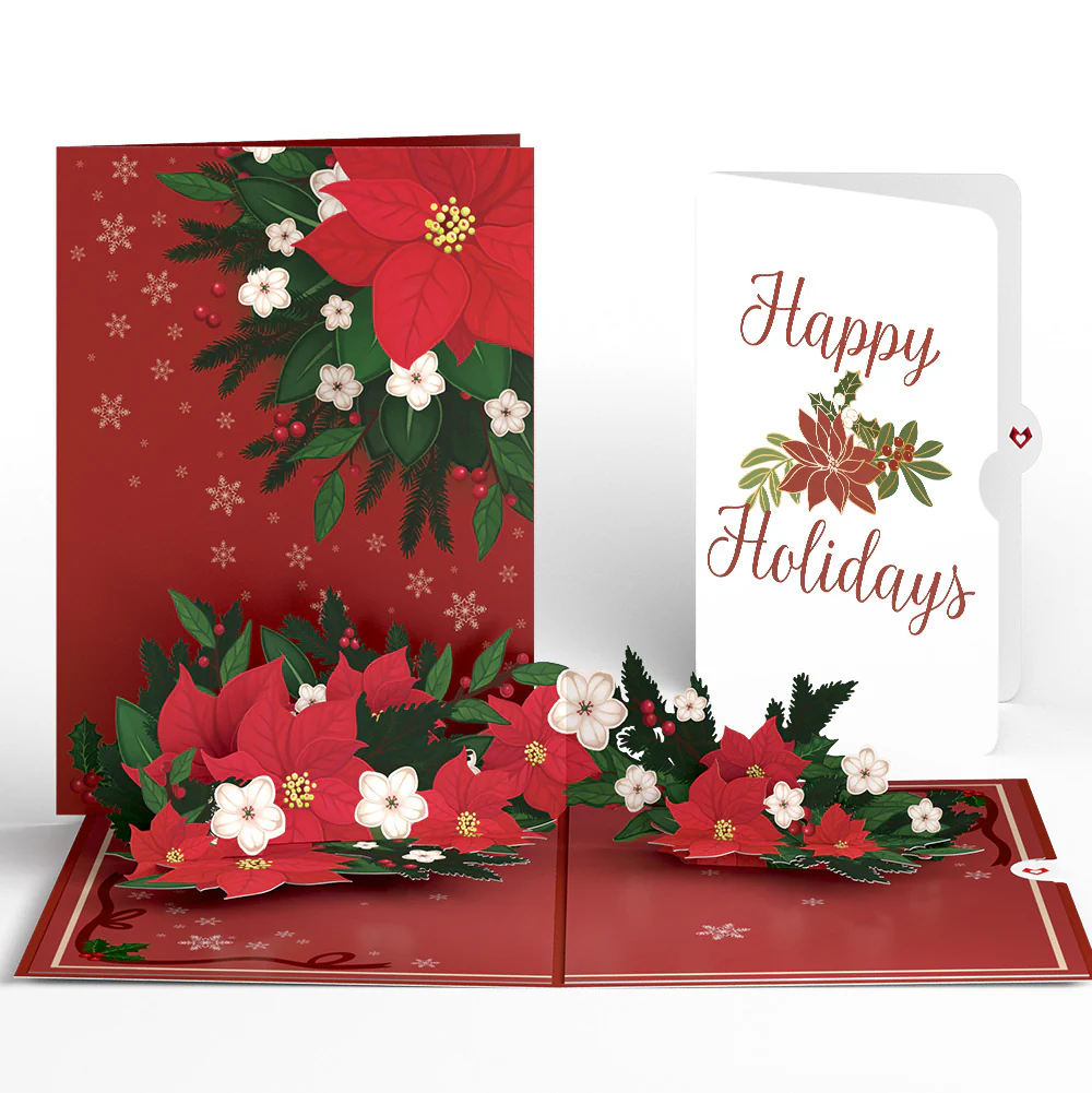 Poinsettia & Pine Holiday Pop-Up Card and Sentiment Set