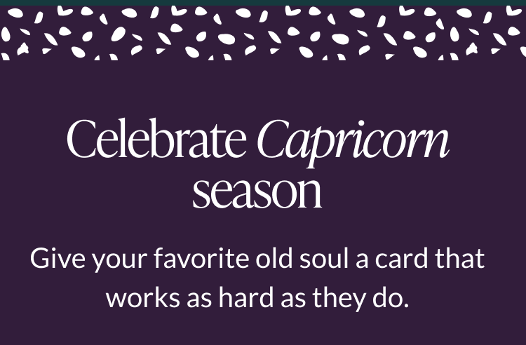 Celebrate Capricorn season banner with zodiac birthday messaging