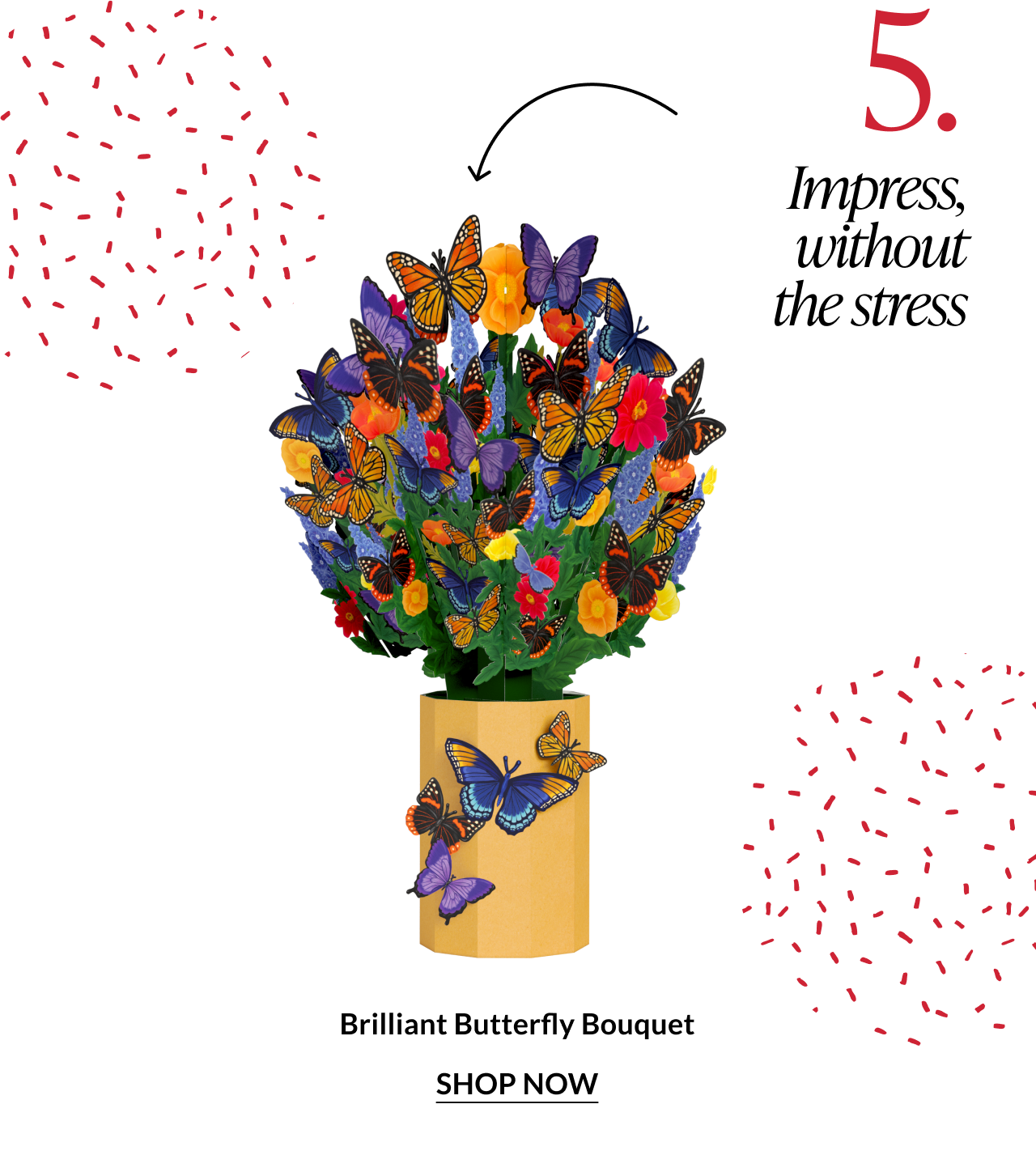 Brilliant Butterfly Bouquet featuring colorful butterflies and flowers in a vase