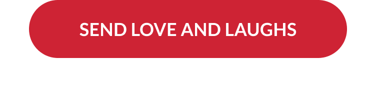 Send love and laughs button on red background