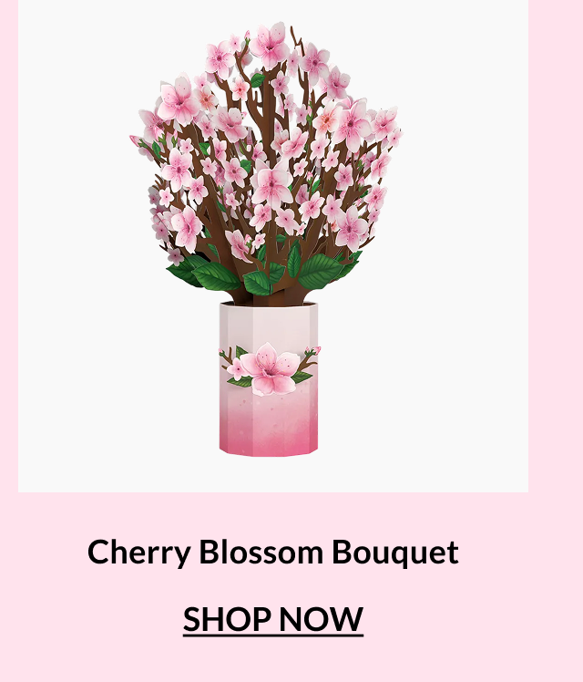 Cherry Blossom bouquet with soft pink blossoms displayed in a decorative vase