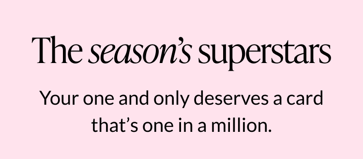 The season’s superstars Valentine’s section header on pink background