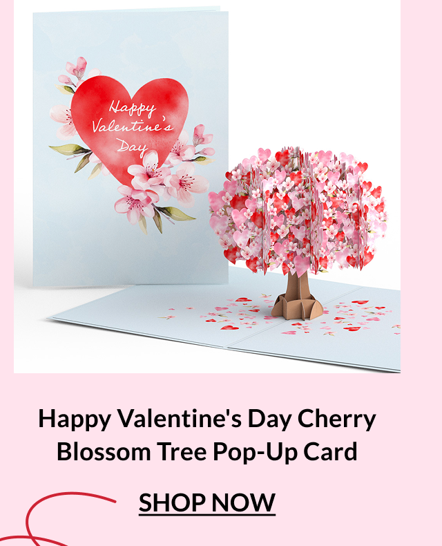Happy Valentine’s Day cherry blossom tree pop-up card