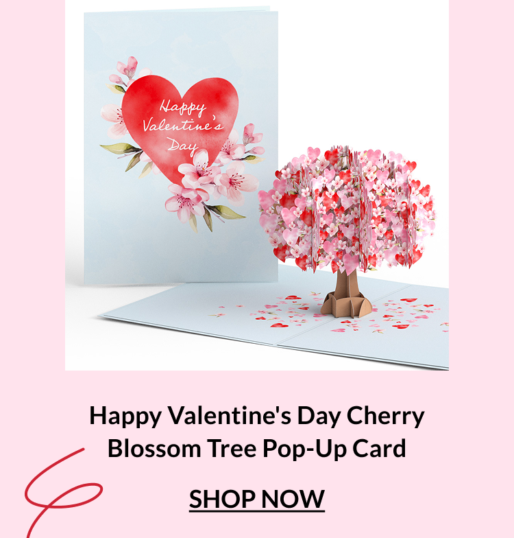 Happy Valentine’s Day cherry blossom tree pop-up card