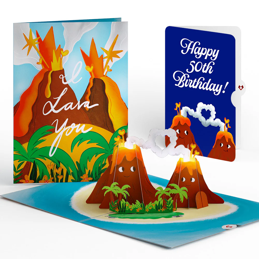 I Lava You 50th Birthday Light-Up Pop-Up Card and Sentiment Set