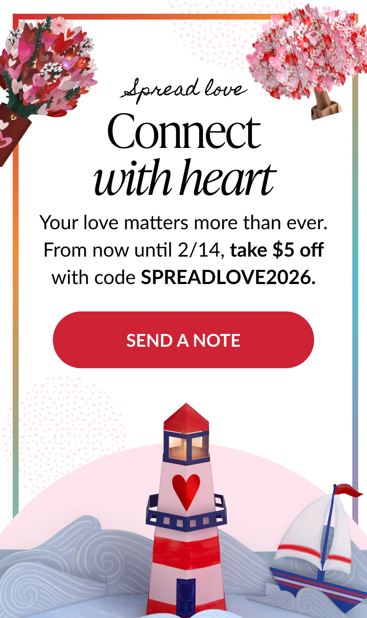 Valentine’s Day pop-up cards and light-up gifts collection