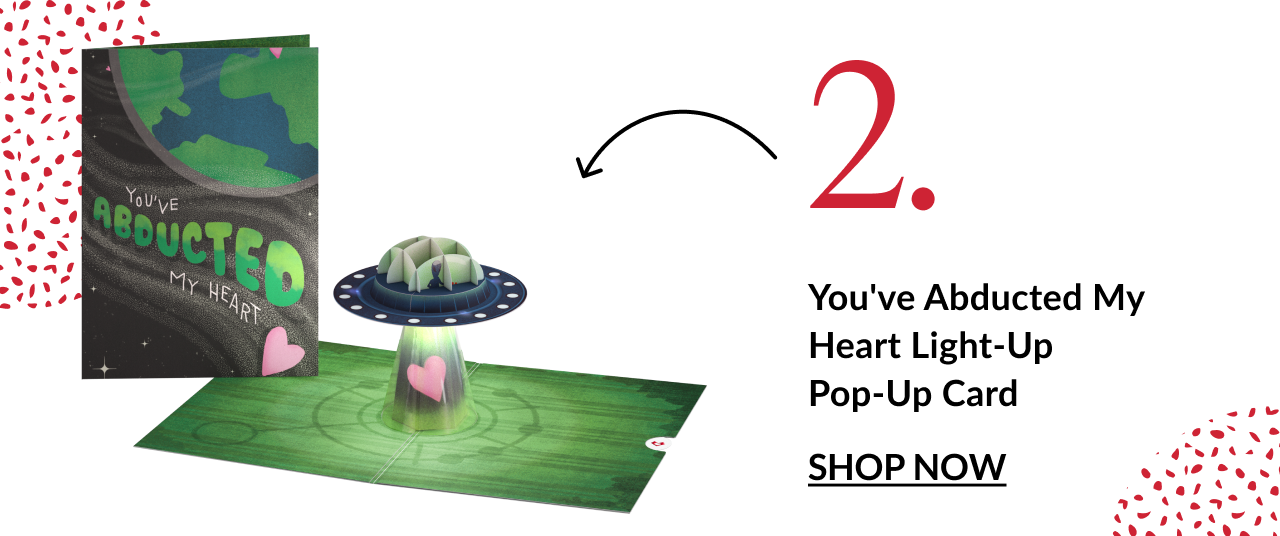 Alien-themed light-up Valentine pop-up card