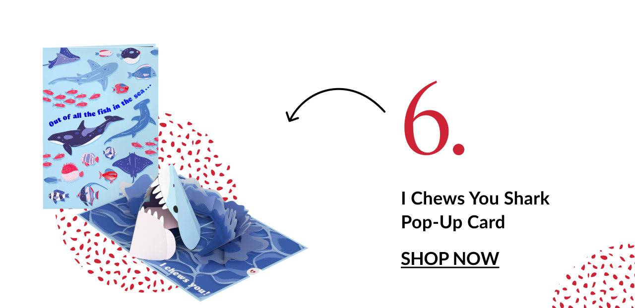 Shark-themed Valentine pop-up card