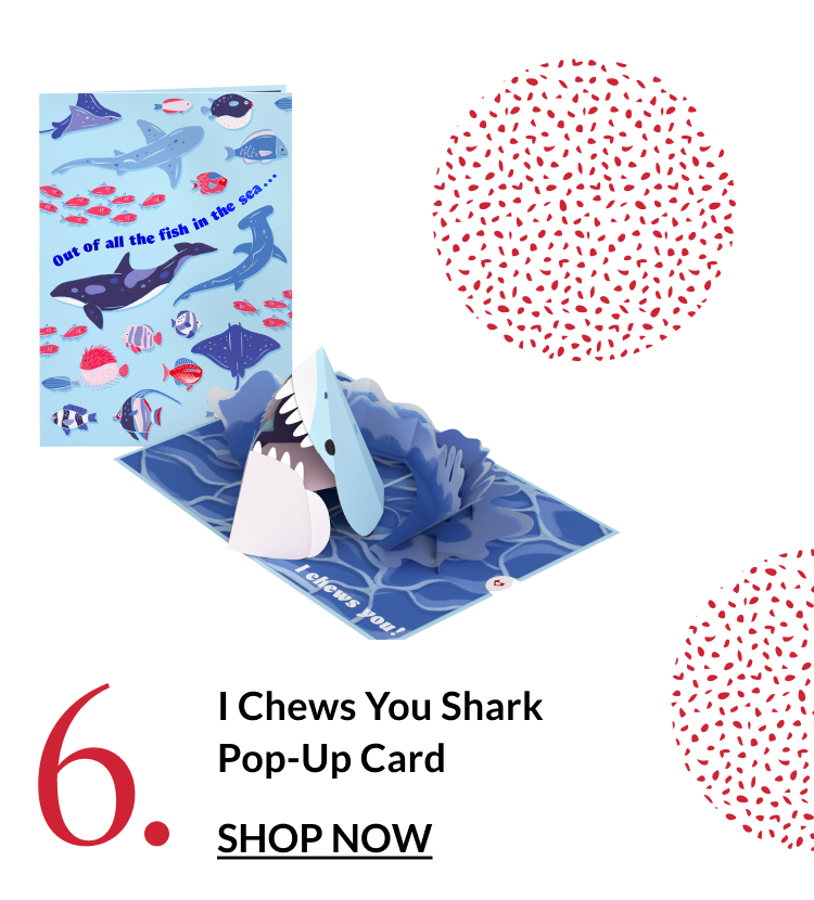 Shark-themed Valentine pop-up card