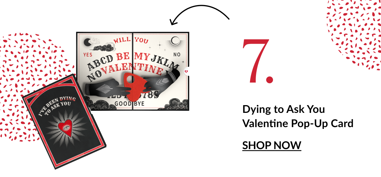 Skeleton-themed Valentine pop-up card