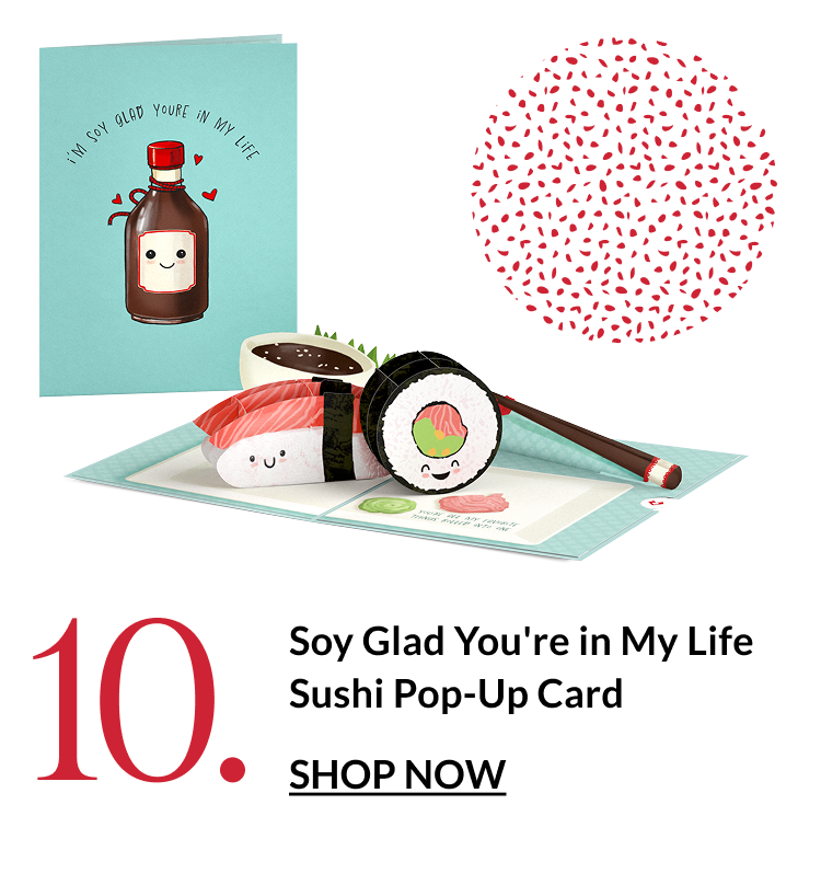 Sushi-themed Valentine pop-up card