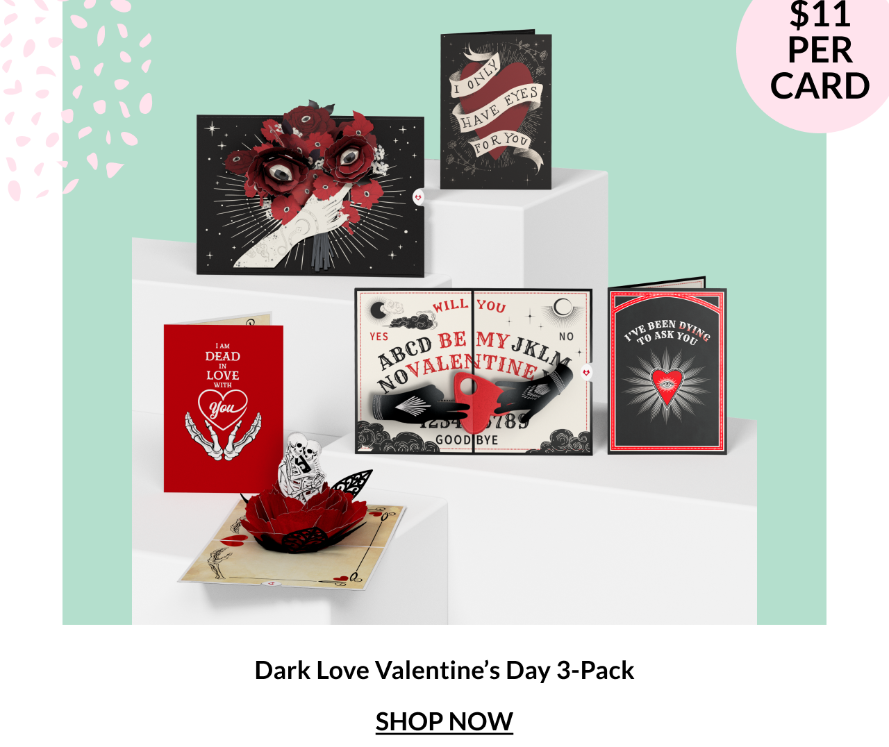 Dark Love Valentine’s Day card pack design