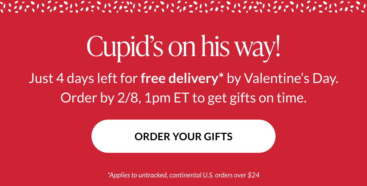 Valentine’s Day themed banner with playful romantic styling