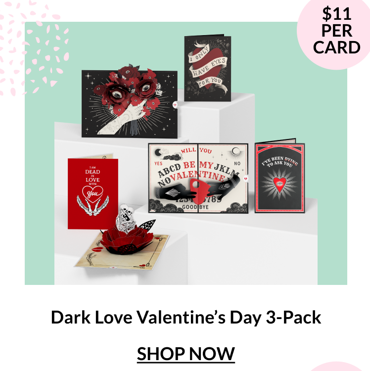 Dark Love Valentine’s Day card pack design