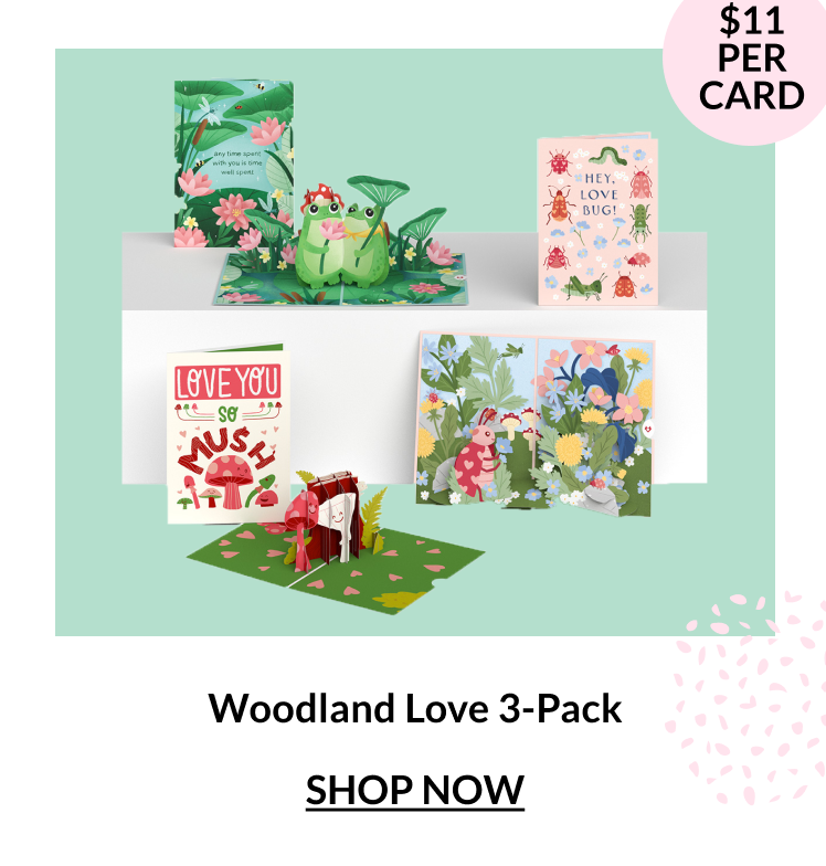 Woodland themed Valentine’s Day greeting card pack