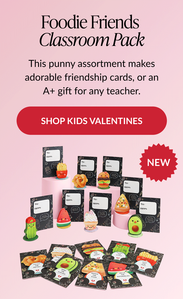 Foodie Friends Valentine’s Day classroom card pack