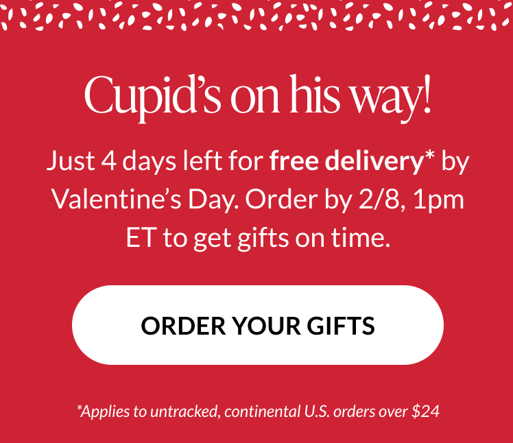 Valentine’s Day themed banner with playful romantic styling