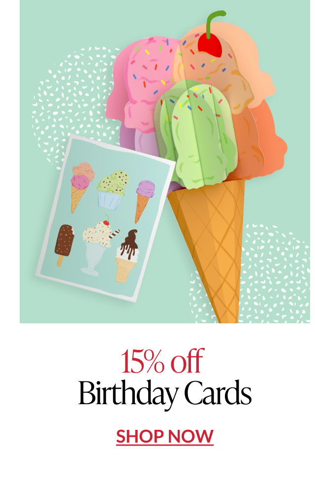 Birthday-themed pop-up greeting cards with festive designs
