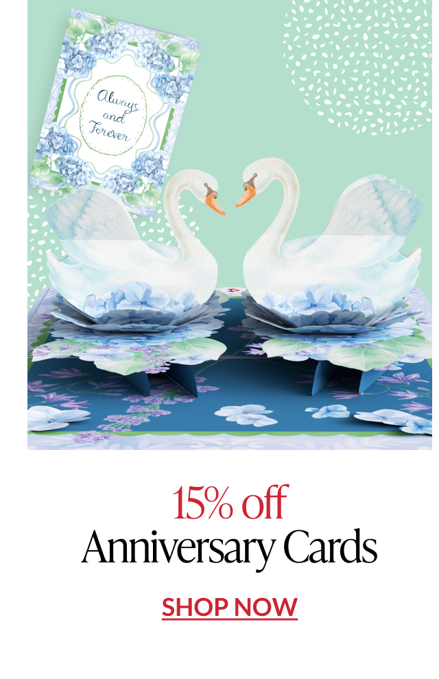 Anniversary pop-up cards with romantic and elegant designs