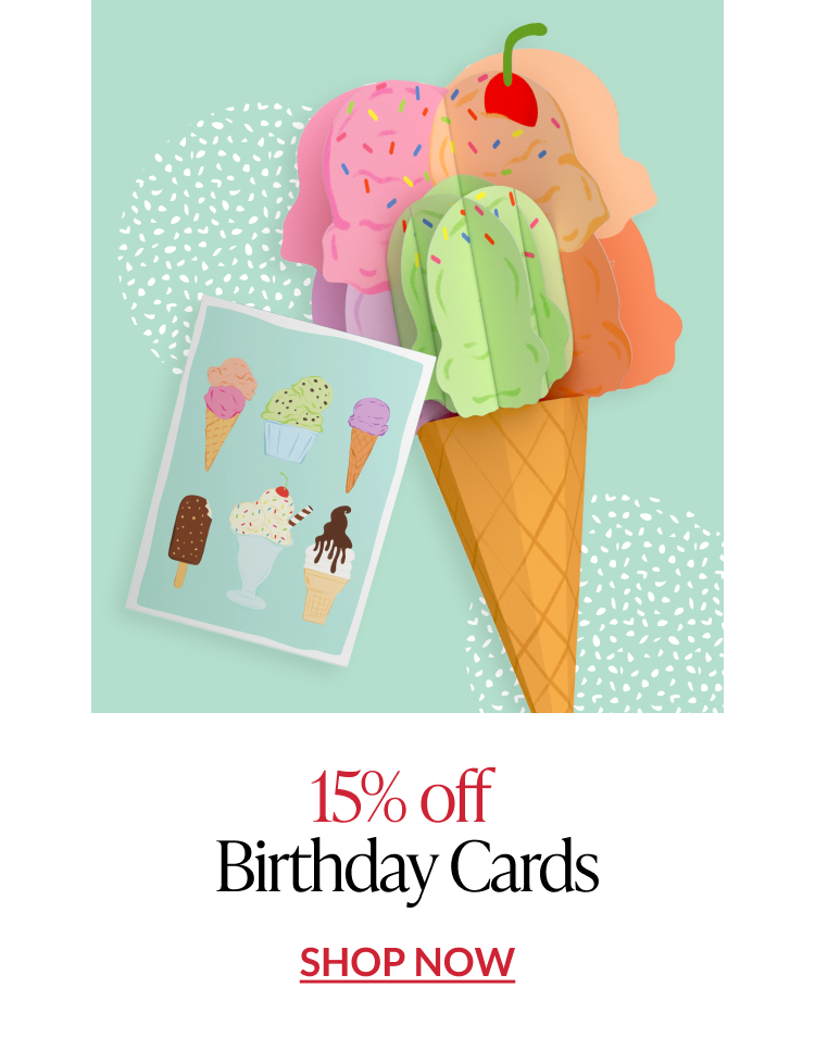 Birthday-themed pop-up greeting cards with festive designs
