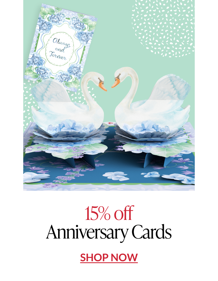 Anniversary pop-up cards with romantic and elegant designs