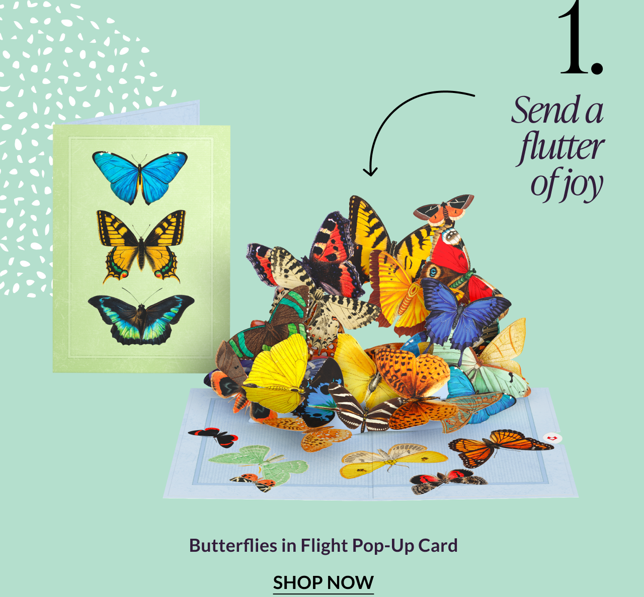 Butterflies in Flight pop-up greeting card design