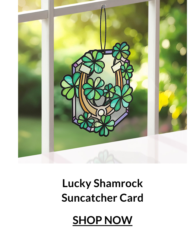 Lucky Shamrock St. Patrick's Day suncatcher card