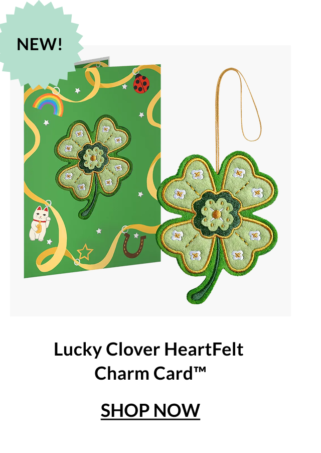 Lucky Clover HeartFelt charm card design