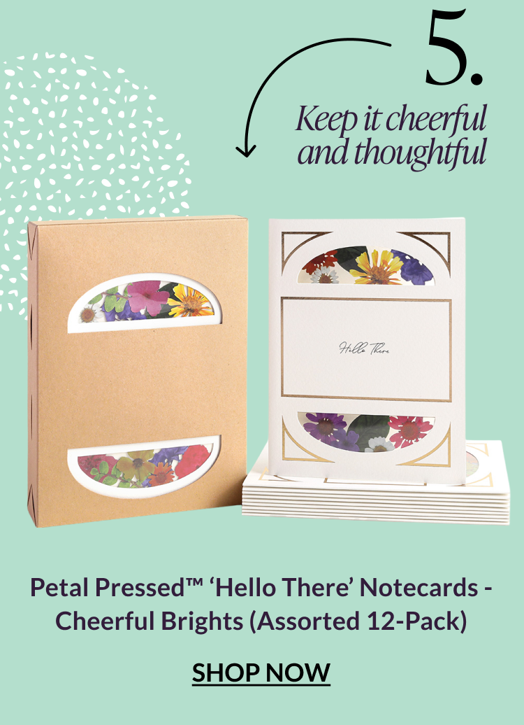 Petal pressed Hello There notecard design