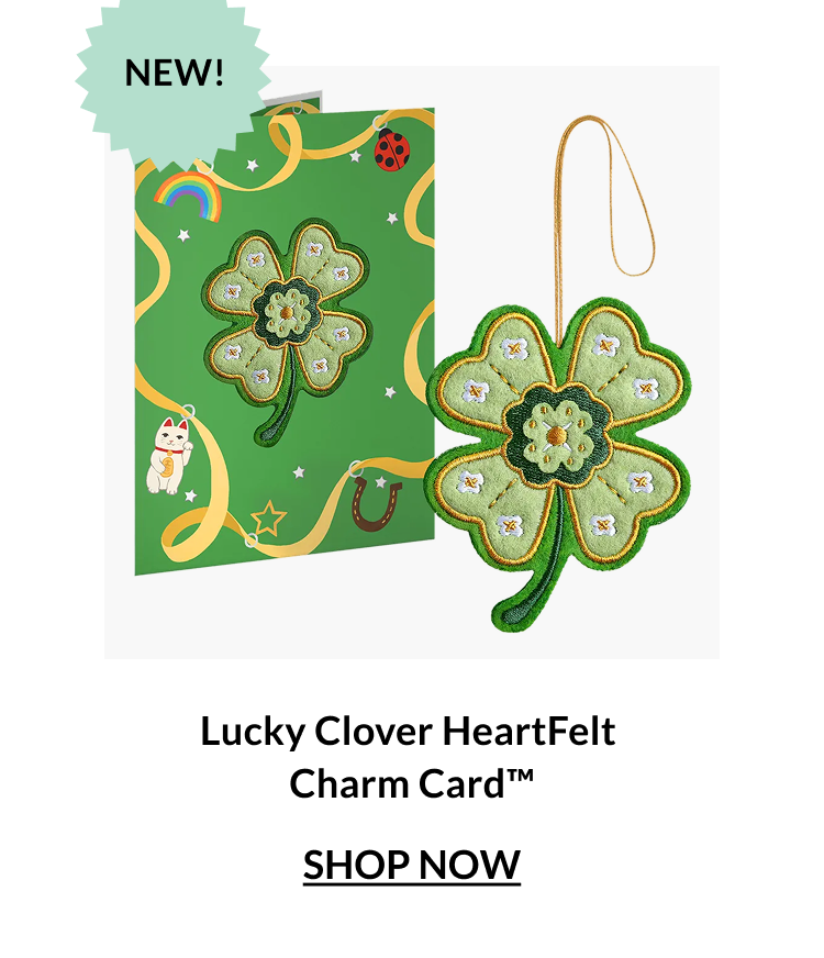 Lucky Clover HeartFelt charm card design