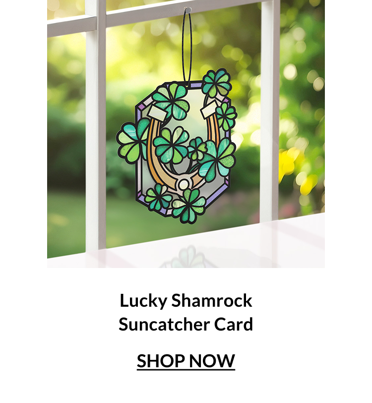 Lucky Shamrock St. Patrick's Day suncatcher card