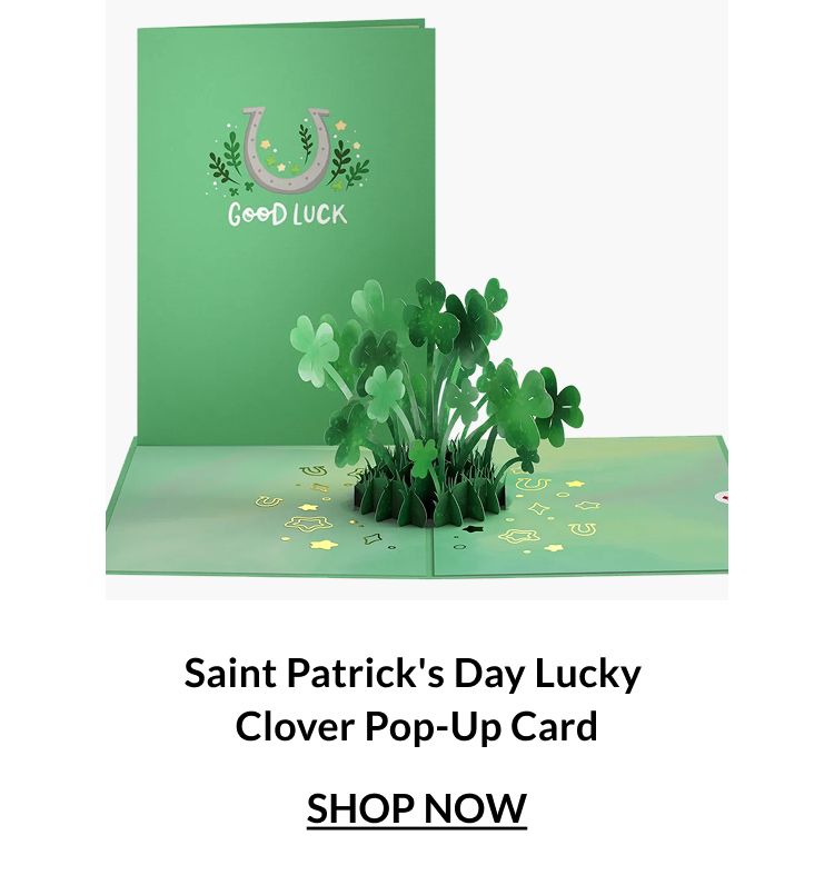 Saint Patrick's Day lucky clover pop-up card