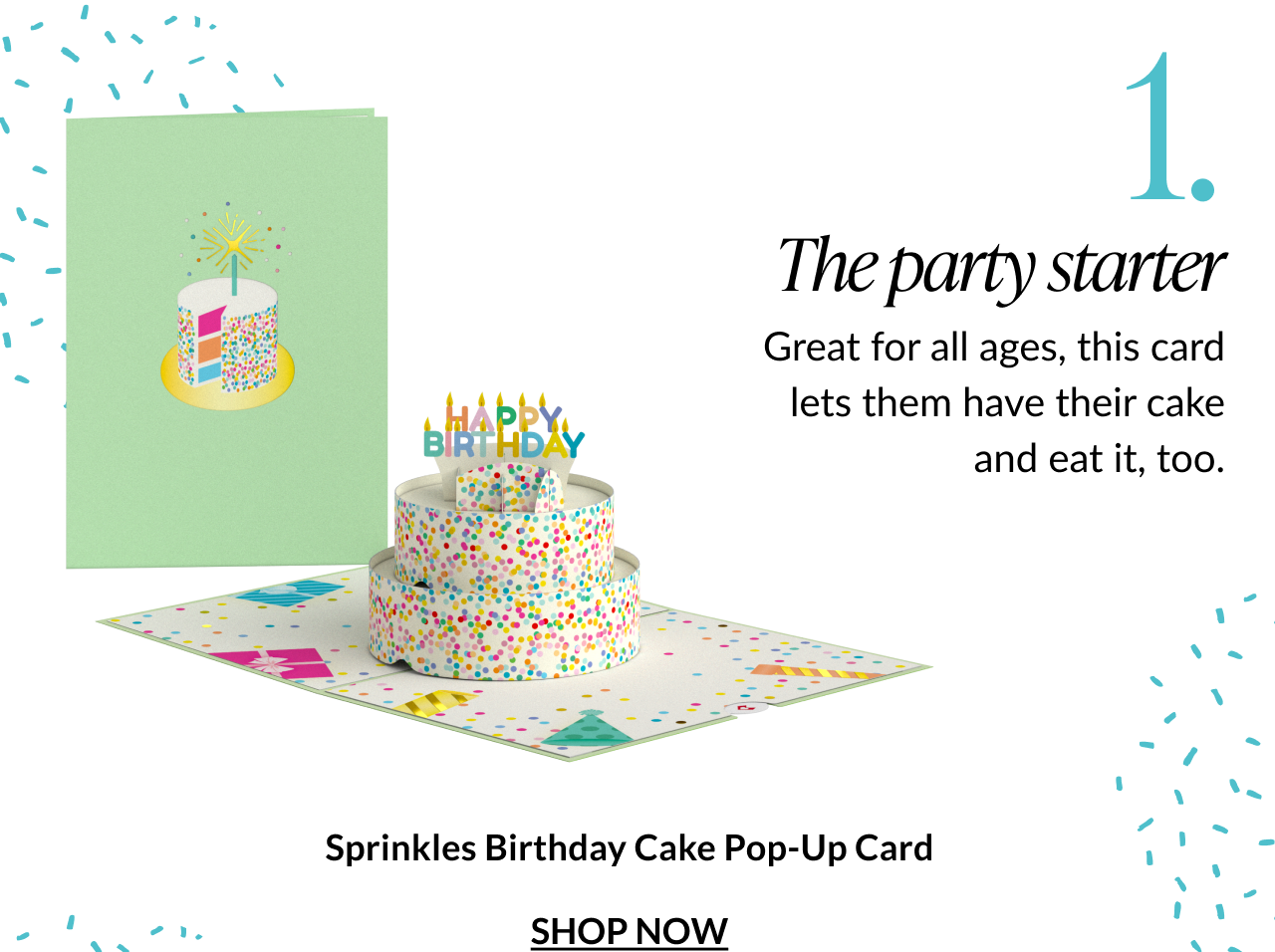 Sprinkles Birthday Cake pop-up card design