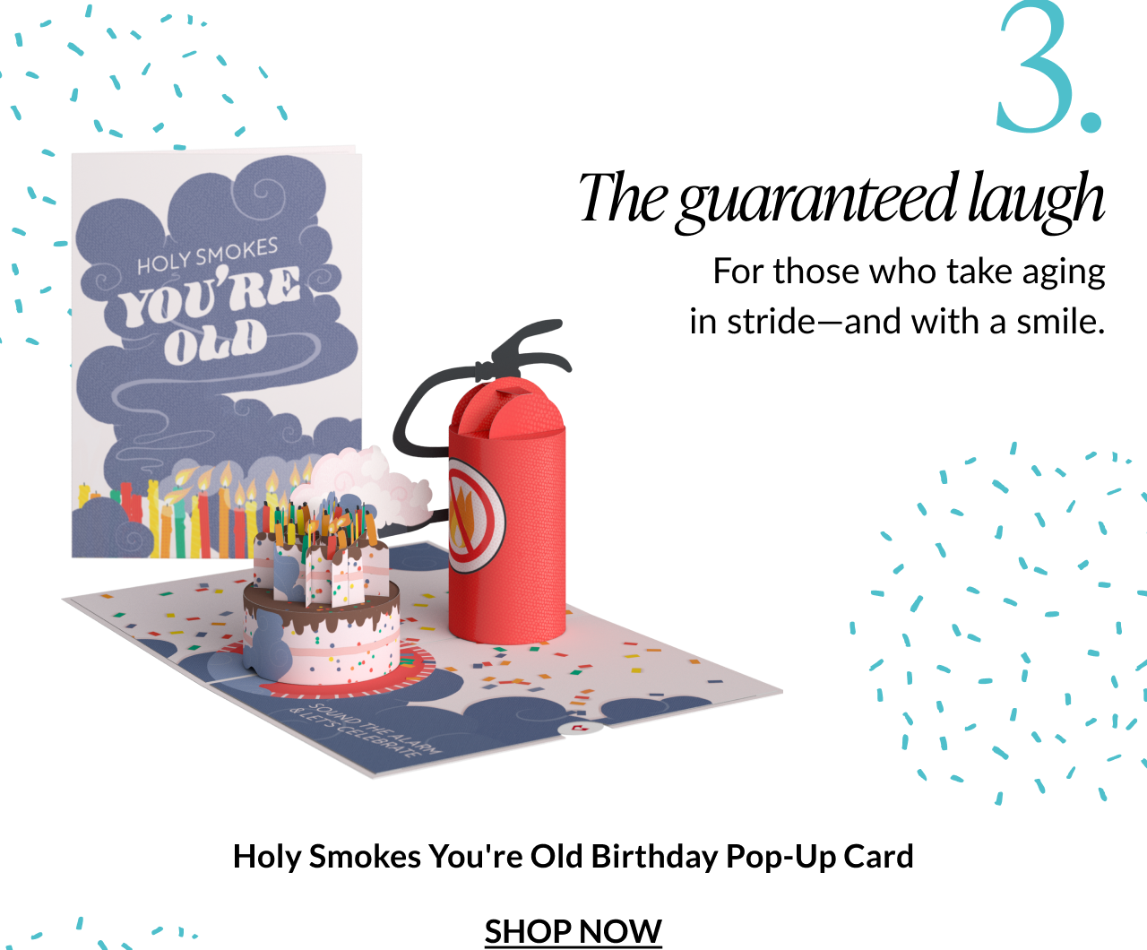 Holy Smokes You're Old birthday pop-up card