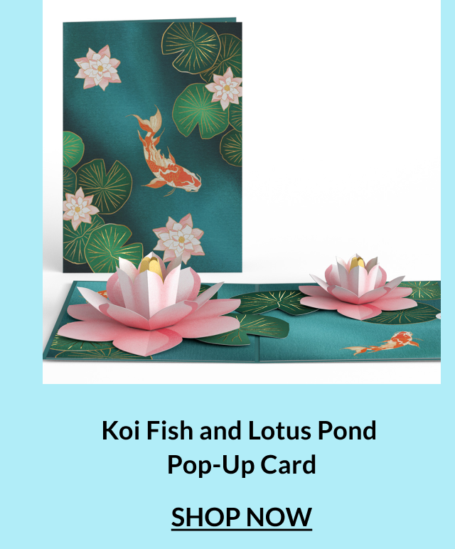 Koi Fish and Lotus Pond pop-up card