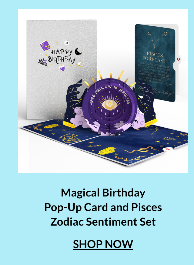 Magical Birthday pop-up card with Pisces sentiment