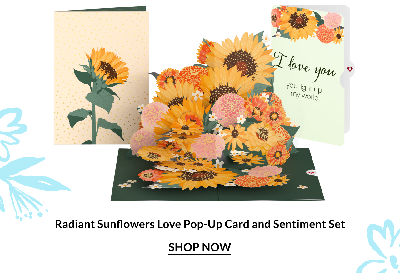 Sunflower-themed pop-up card with sentiment set
