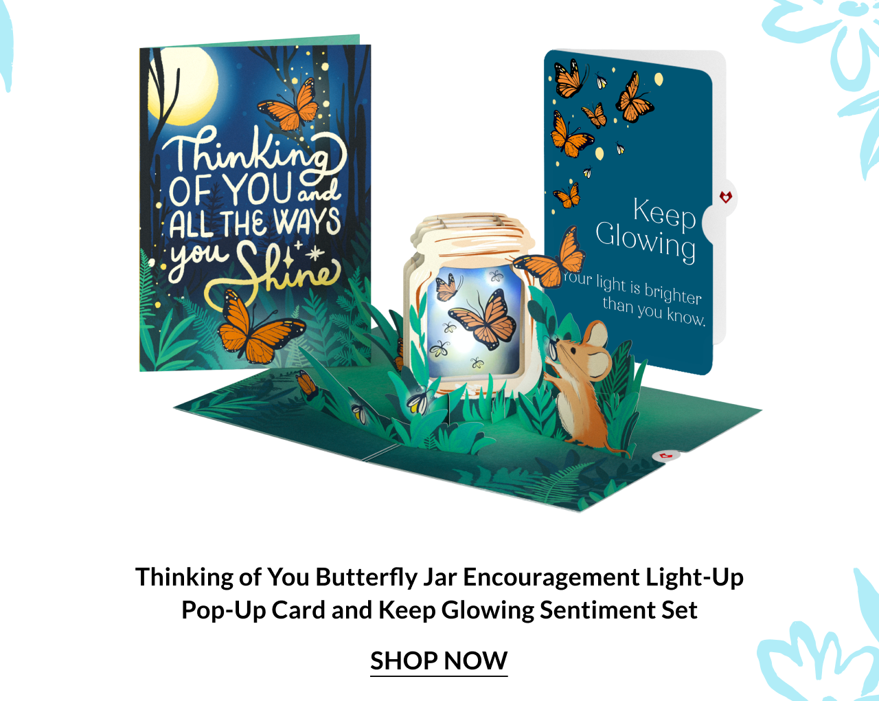 Light-up butterfly jar encouragement pop-up card