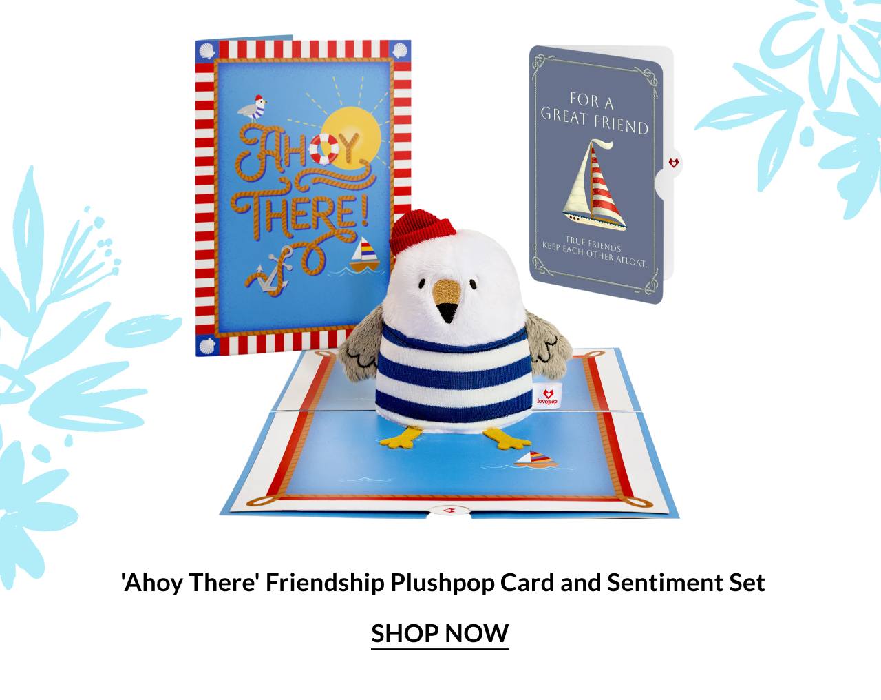 Friendship plushpop card with coordinating sentiment