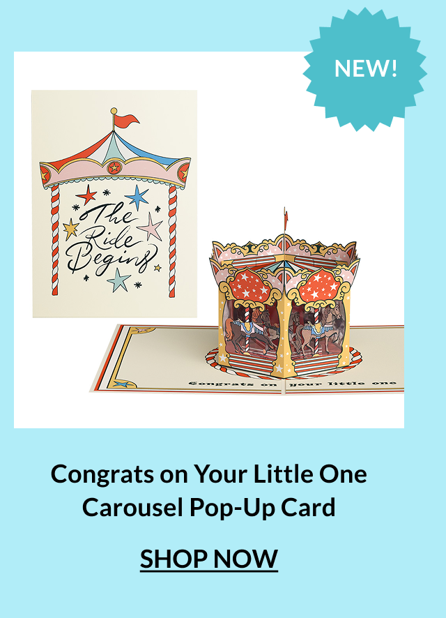 Baby carousel congratulations pop-up card