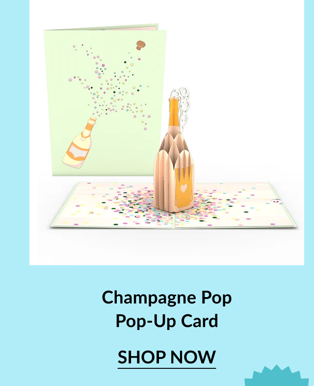 Champagne bottle celebration pop-up card