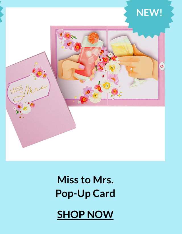 Bridal themed Miss to Mrs pop-up card