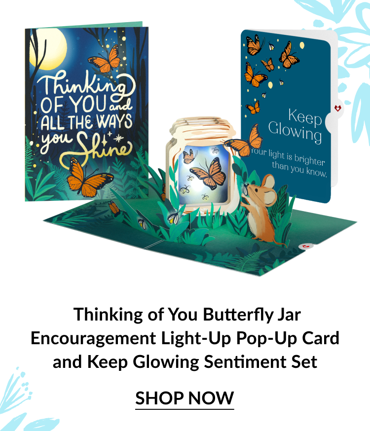 Light-up butterfly jar encouragement pop-up card