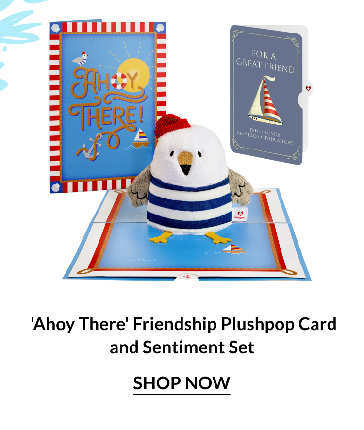 Friendship plushpop card with coordinating sentiment