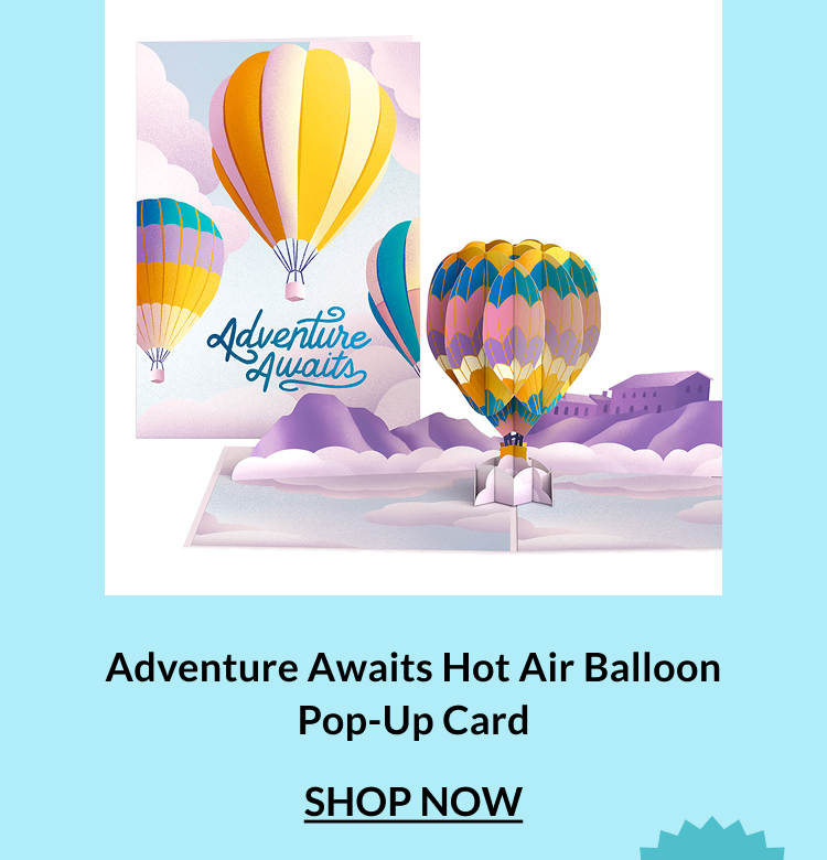 Hot air balloon adventure pop-up card